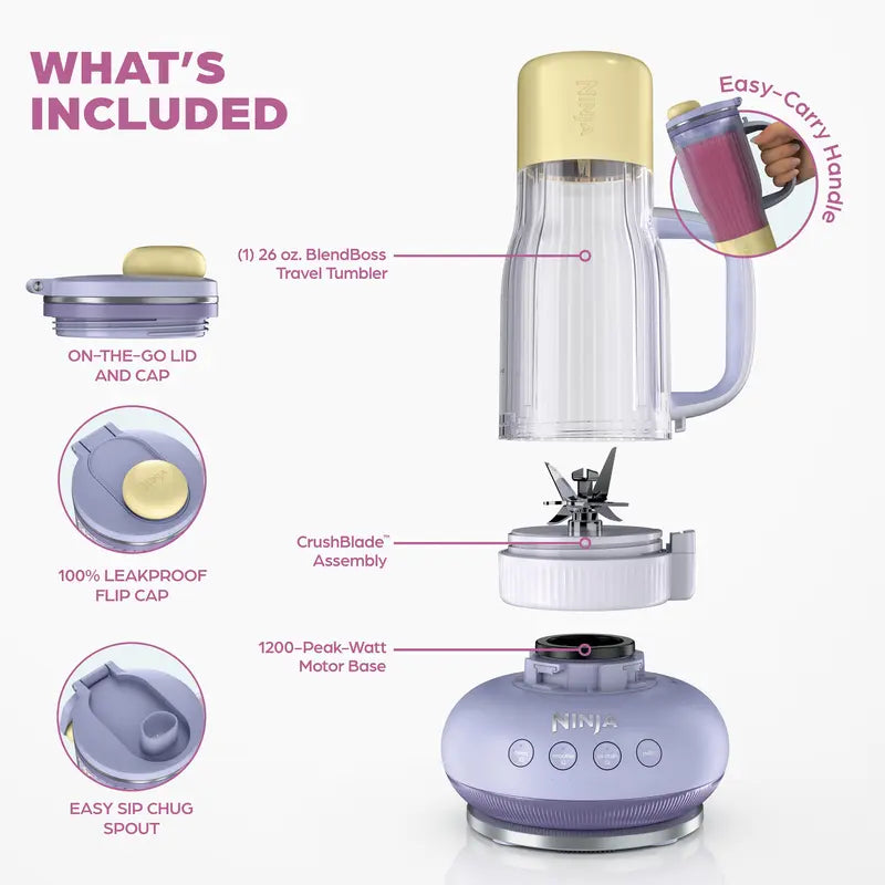 Portable Personal Blender with Travel Cup Powerful Smoothie Maker Leakproof Lid for Daily Use